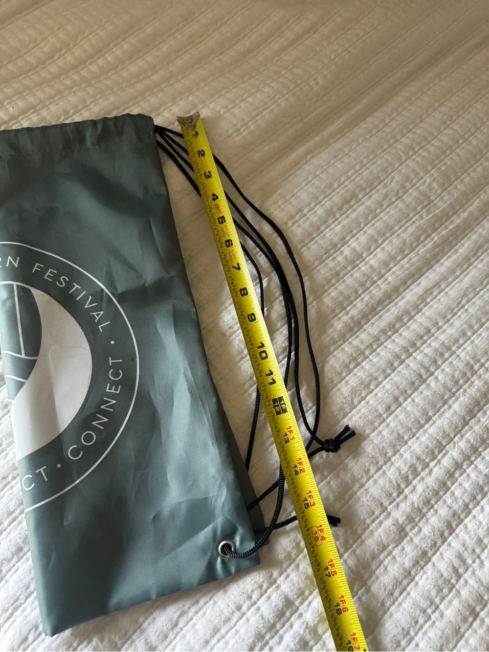 Water Lantern Festival Cinch Bag Nylon Drawstring Backpack Green Event Merch